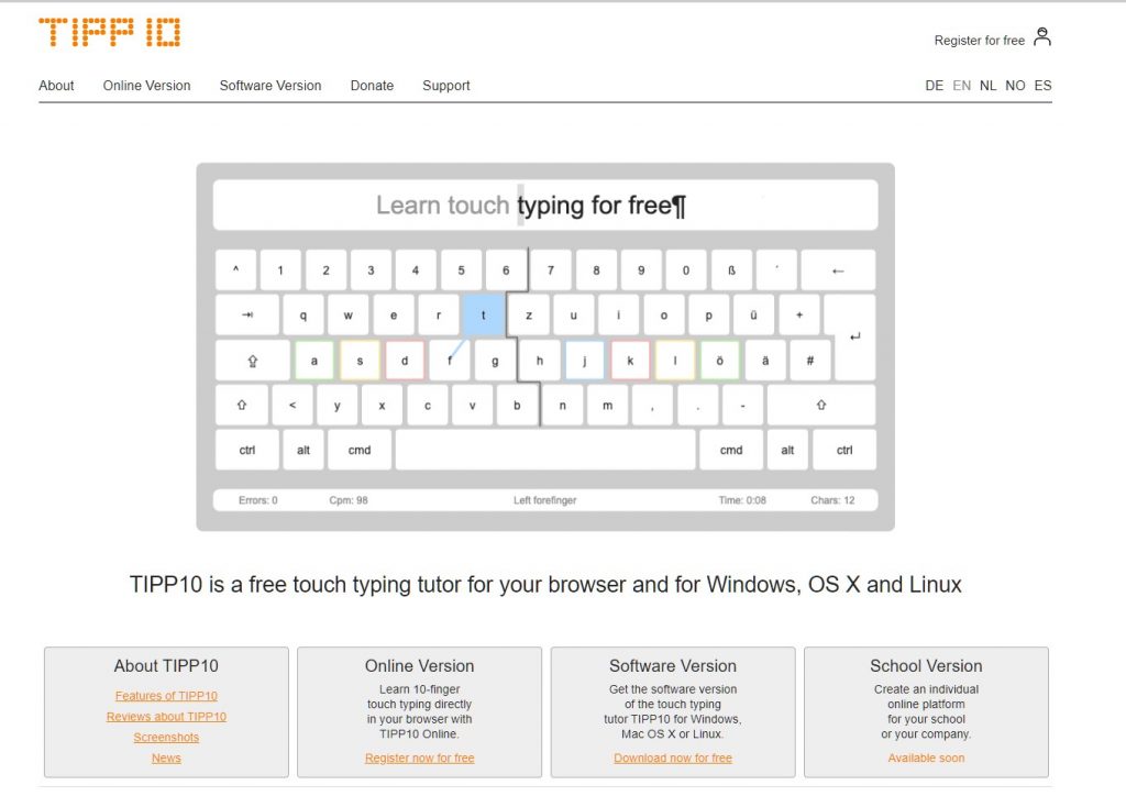 Tipp10 Typing Software